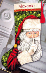DMG DIY Dimension Secret Santa Counted Cross Stitch Stocking Kit 08938