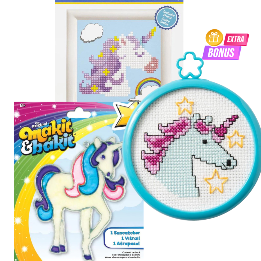 Kids Level 3 - Counted Cross Stitch & Punch Needle - Craft Subscription Box (Recommended Age 10+)