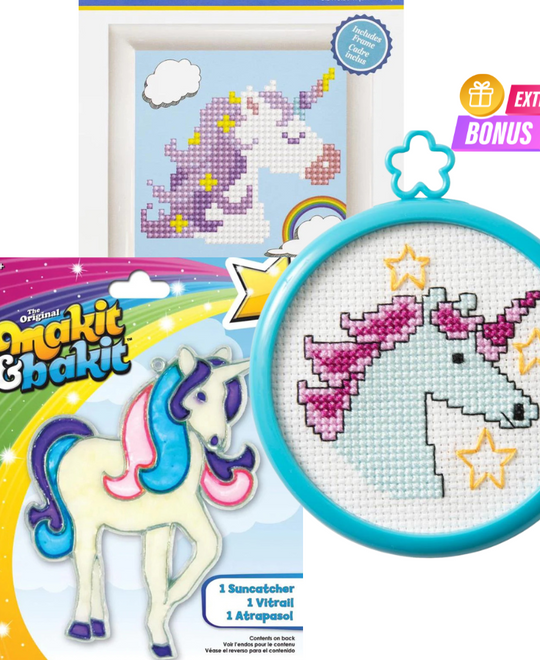 Kids Level 3 - Counted Cross Stitch & Punch Needle - Craft Subscription Box (Recommended Age 10+)