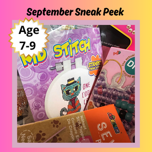 Kids Level 1 - Stamped Cross Stitch & Simple Felt - Craft Subscription Box (Recommended Age 6+)