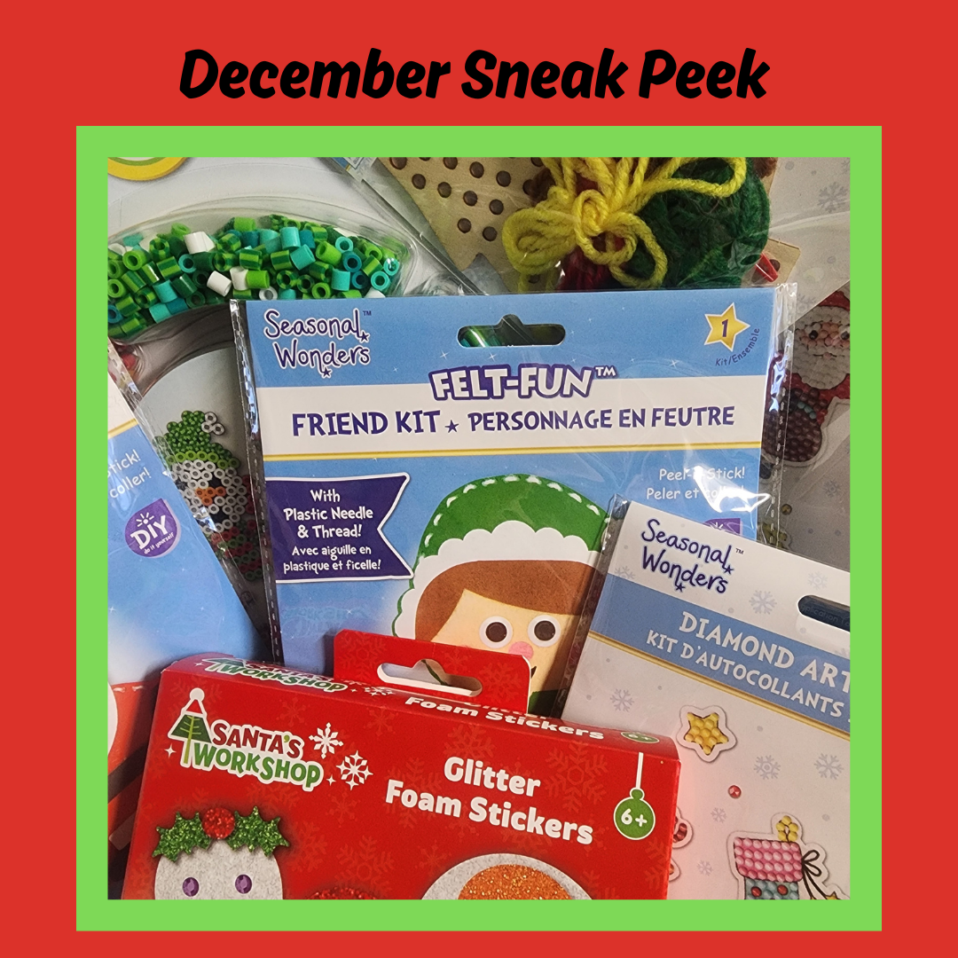 Kids Level 1 - Stamped Cross Stitch & Simple Felt - Craft Subscription Box (Recommended Age 6+)