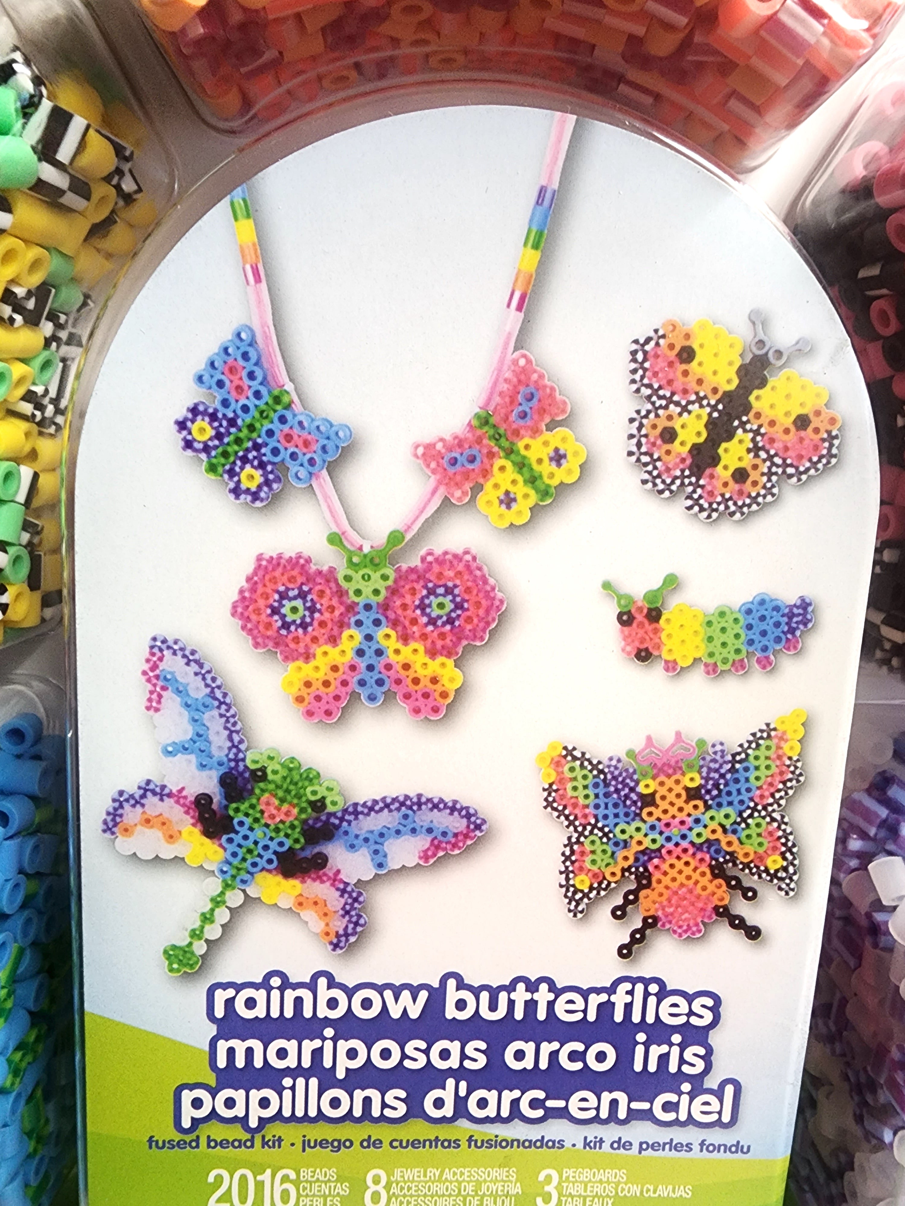 DIY Perler Rainbow Butterflies Kids Fused Bead Ironing Craft Kit