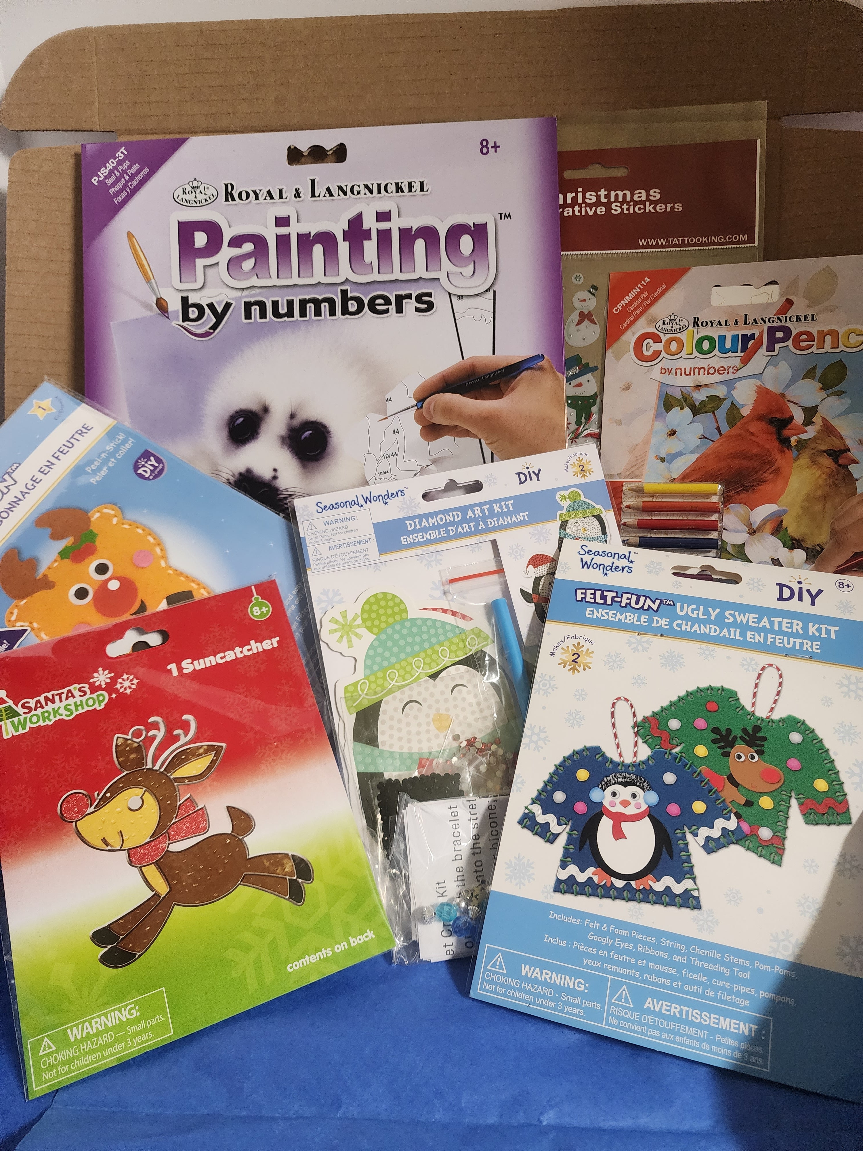 Craft 'n Stitch Winter Animals Crafts Gift Box for Kids Ages 7-9