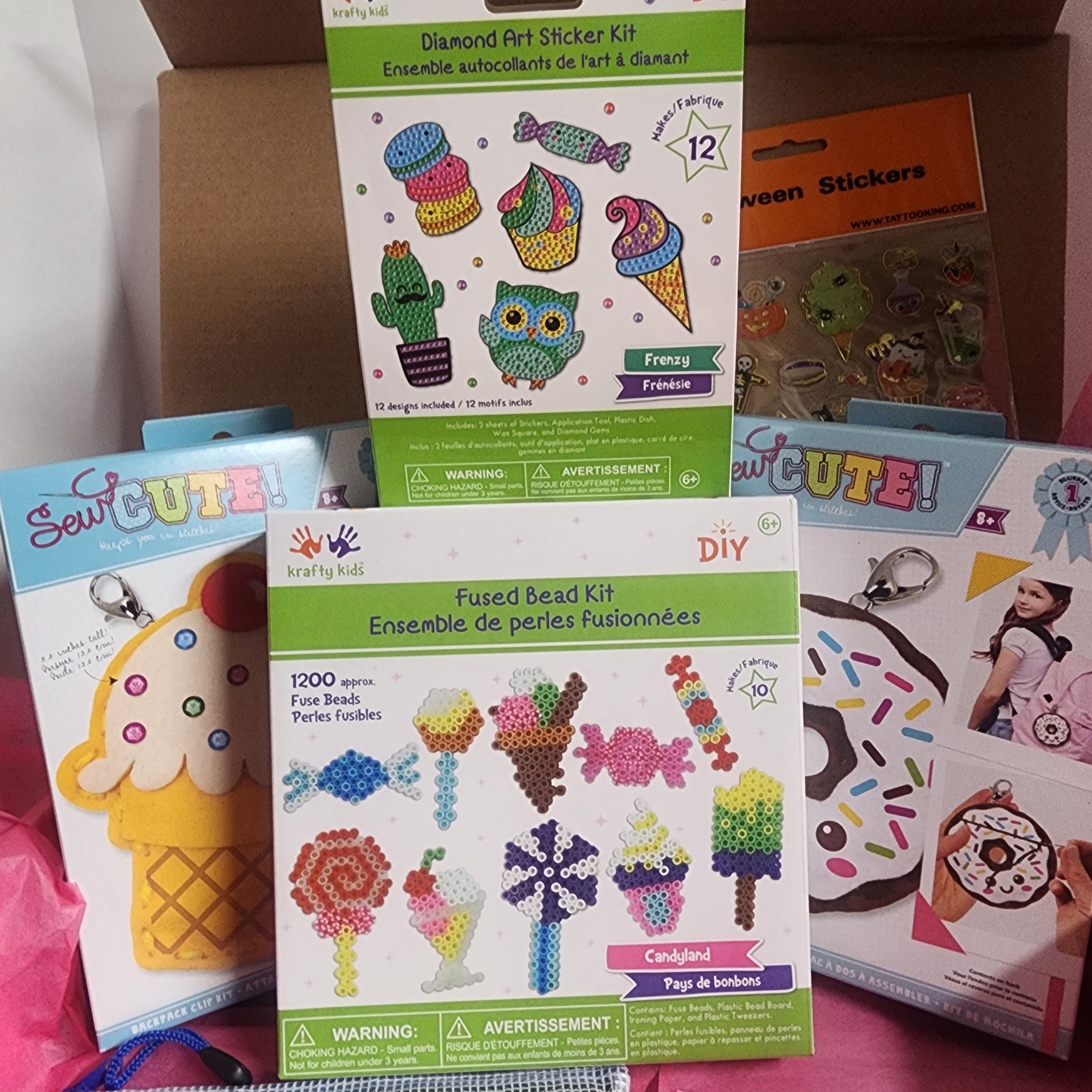 Craft 'n Stitch Sweets Crafts Gift Box for Kids Ages 7-9