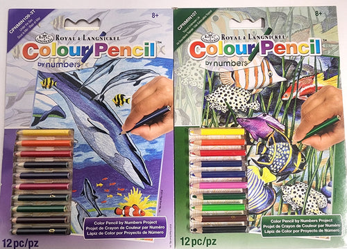 DIY Dolphin Fish Kids Color by Number Craft Kit Bundle Lot