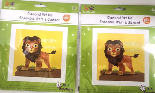 DIY Krafty Kids Lion Diamond Art Craft Kit Bundle Lot