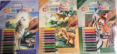 DIY Dinosaur Tiger Wolf Kids Color by Number Craft Kit Bundle Lot