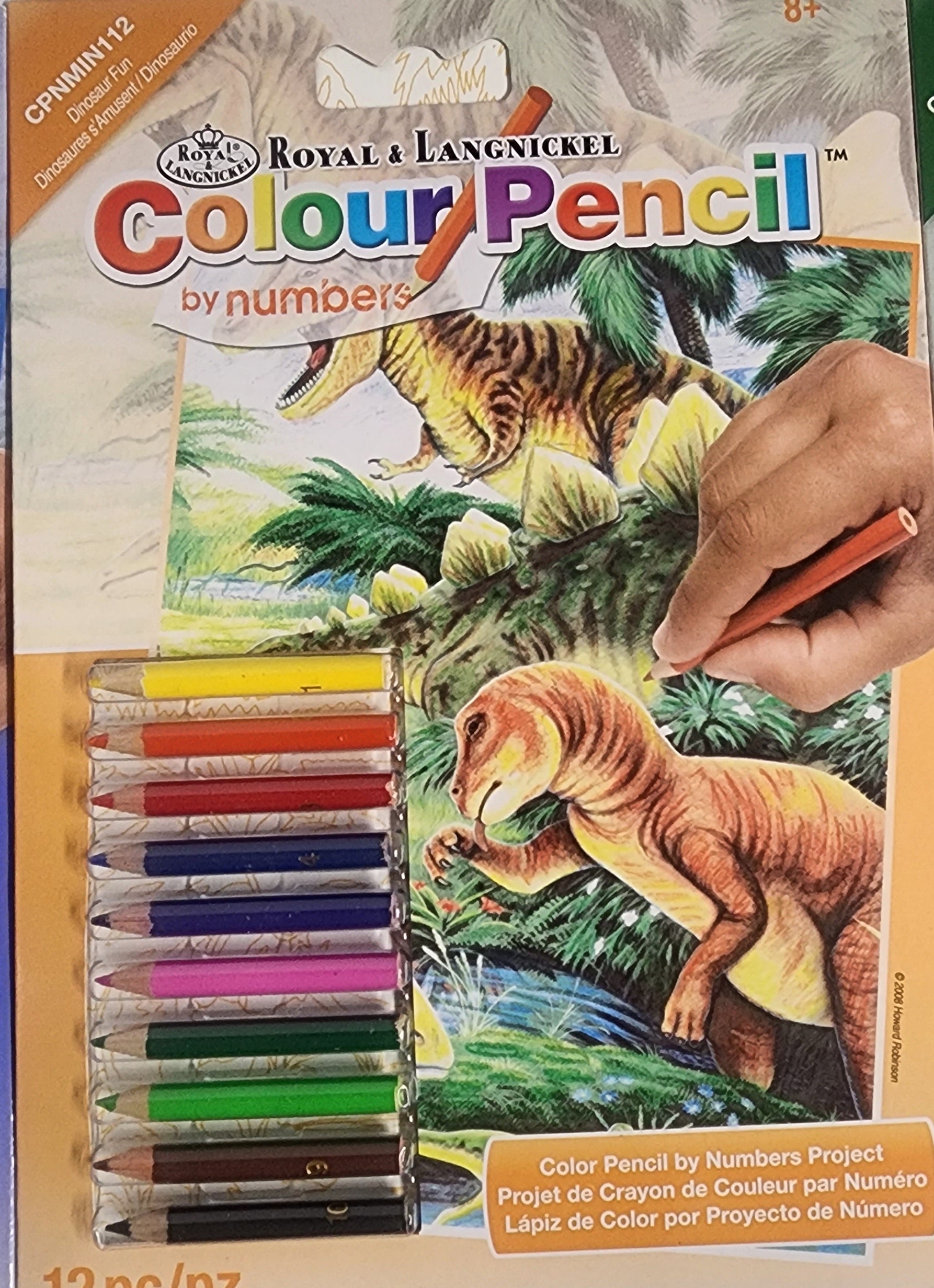 DIY Dinosaur Tiger Wolf Kids Color by Number Craft Kit Bundle Lot