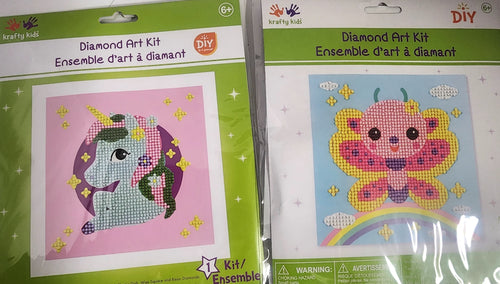 DIY Krafty Kids Unicorn Butterfly Diamond Art Craft Kit Bundle Lot