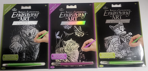 DIY Mini Holographic Cat Wolf Kids Engraving Art Craft Kit Bundle Lot