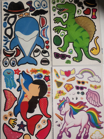 DIY Mermaid Unicorn Dinosaur Kids Sticker Activity Kits Craft Bundle Lot