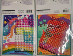 DIY Unicorn Dinosaur Pearl Art Sticker Activity Kits Craft Bundle