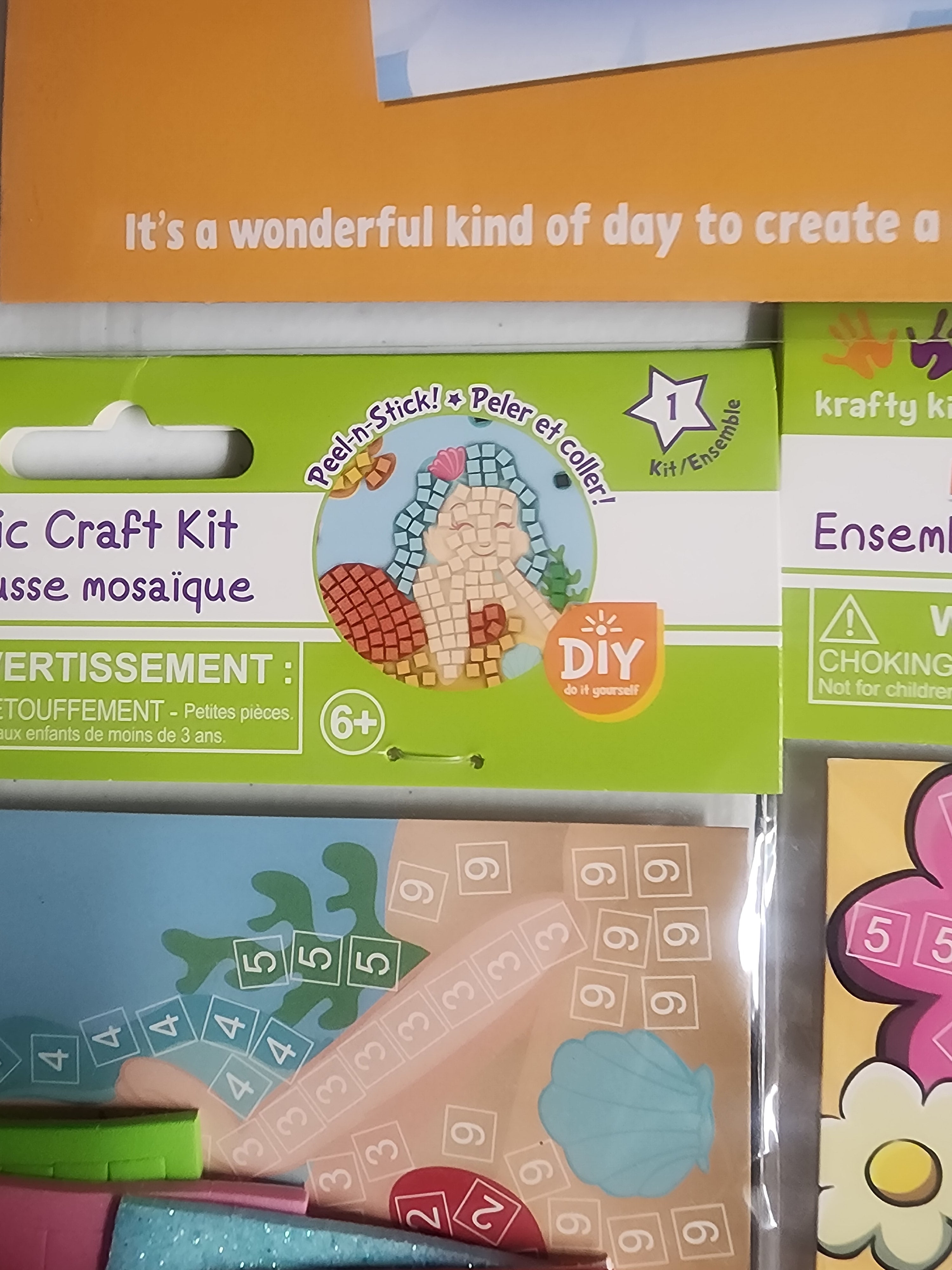 DIY Unicorn Dinosaur Mermaid Bee Kids Mosaic Art Craft Kit Bundle Lot 4