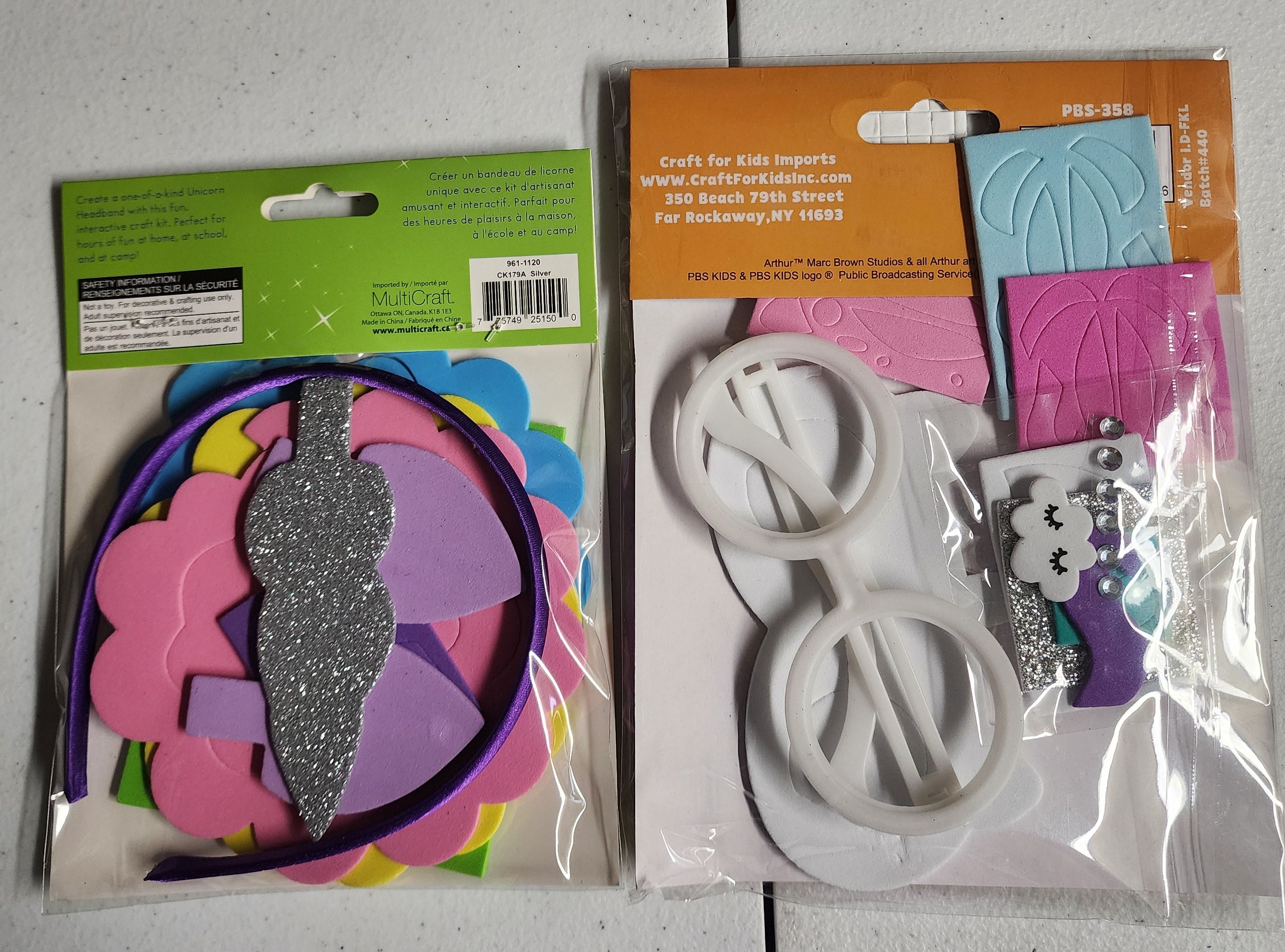 DIY Unicorn Headband Glasses Kids Foam Art Craft Kit Bundle Lot