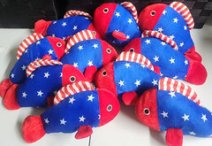 Lot of 12 Mini Patriotic Fish Stuffed Animals Party Favors Bundle