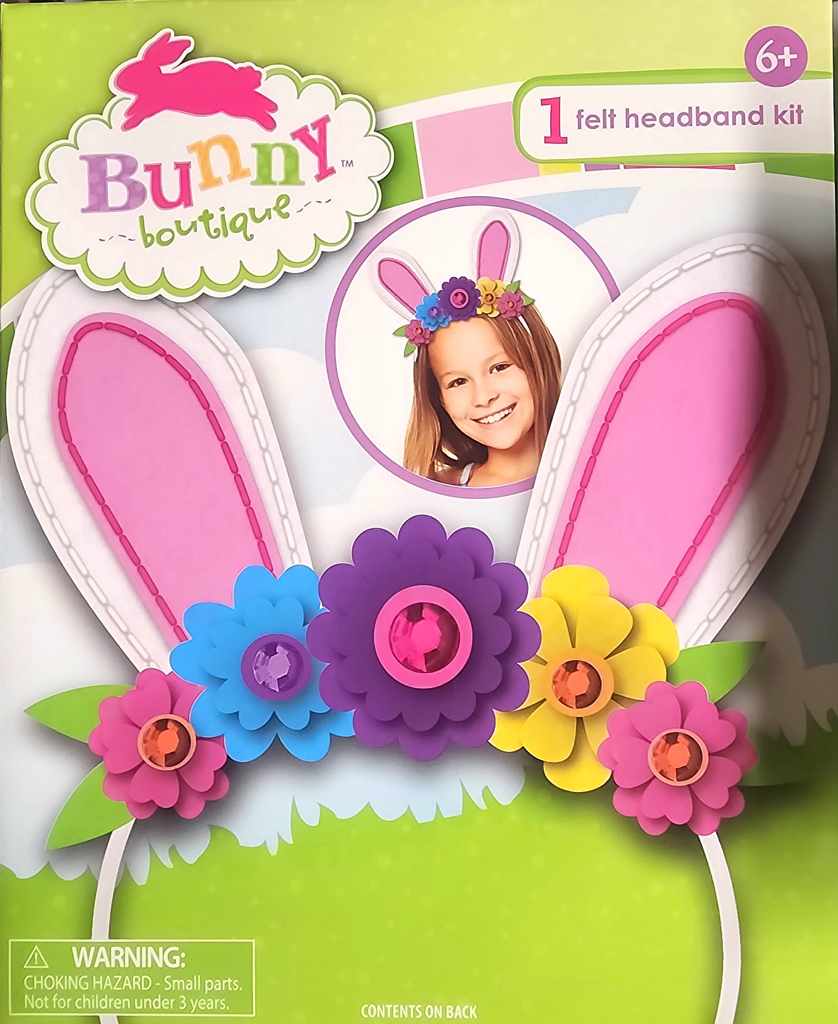 DIY Bunny Ears Headband Kids Beginner Felt Sewing Kit School Craft