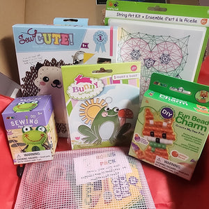 Kids Level 1 - Stamped Cross Stitch & Simple Felt - Craft Subscription Box (Recommended Age 6+)