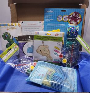 Kids Level 1 - Stamped Cross Stitch & Simple Felt - Craft Subscription Box (Recommended Age 6+)