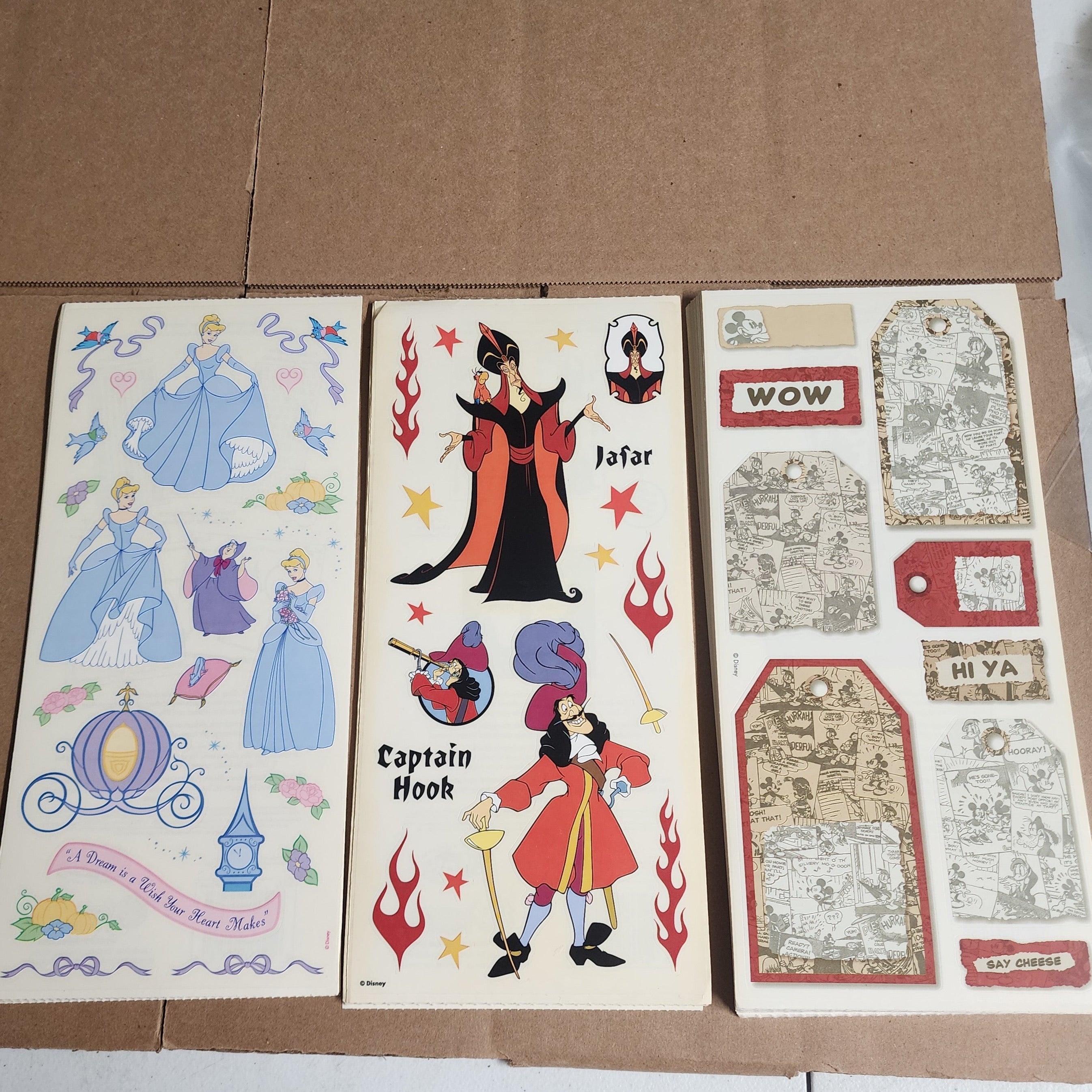 Extra Large Disney Sticker Lot 50 sheets Princess Villains 12" x 5.5"