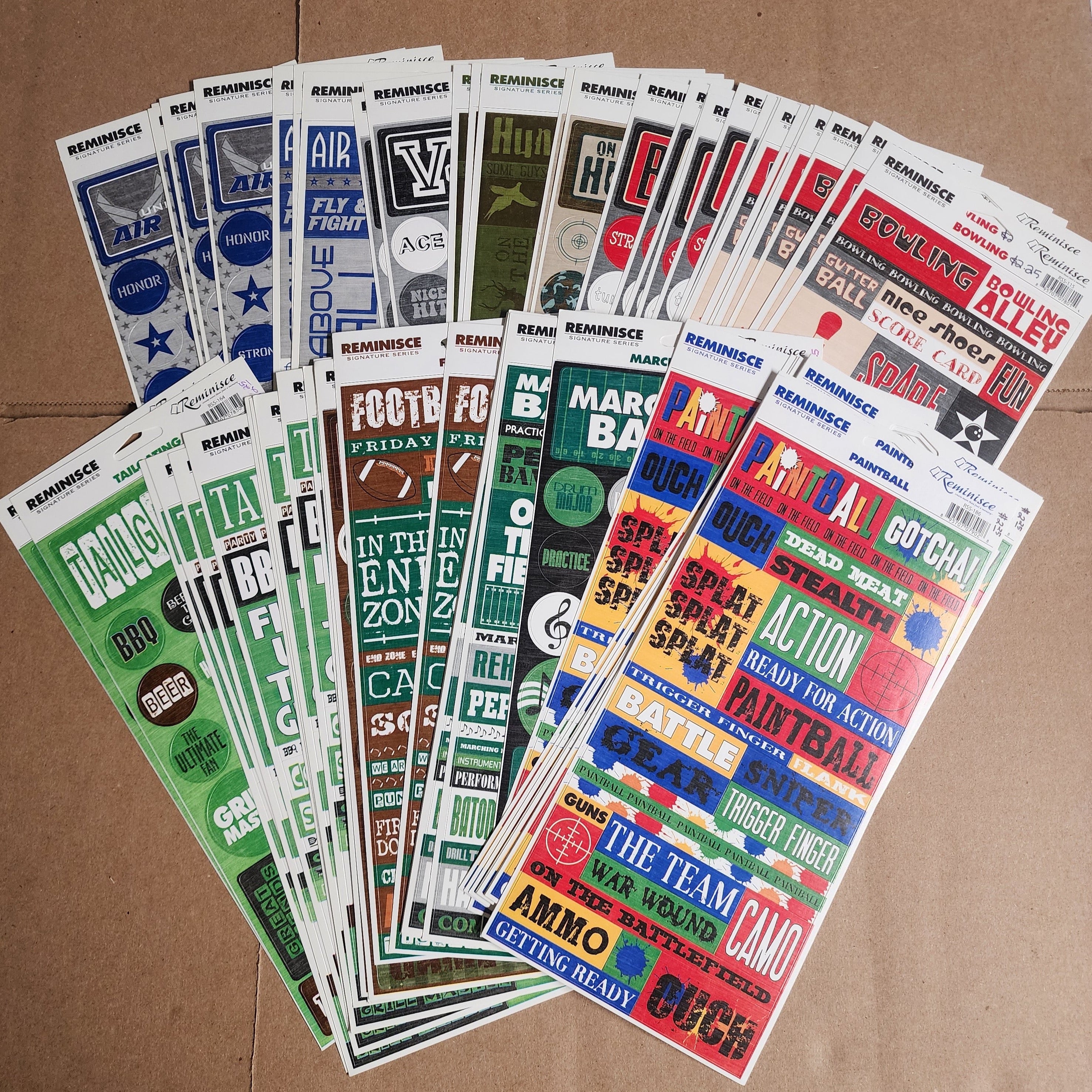 10" x 5" Scrapbook Sticker Lot 60 sheets Sports Theme