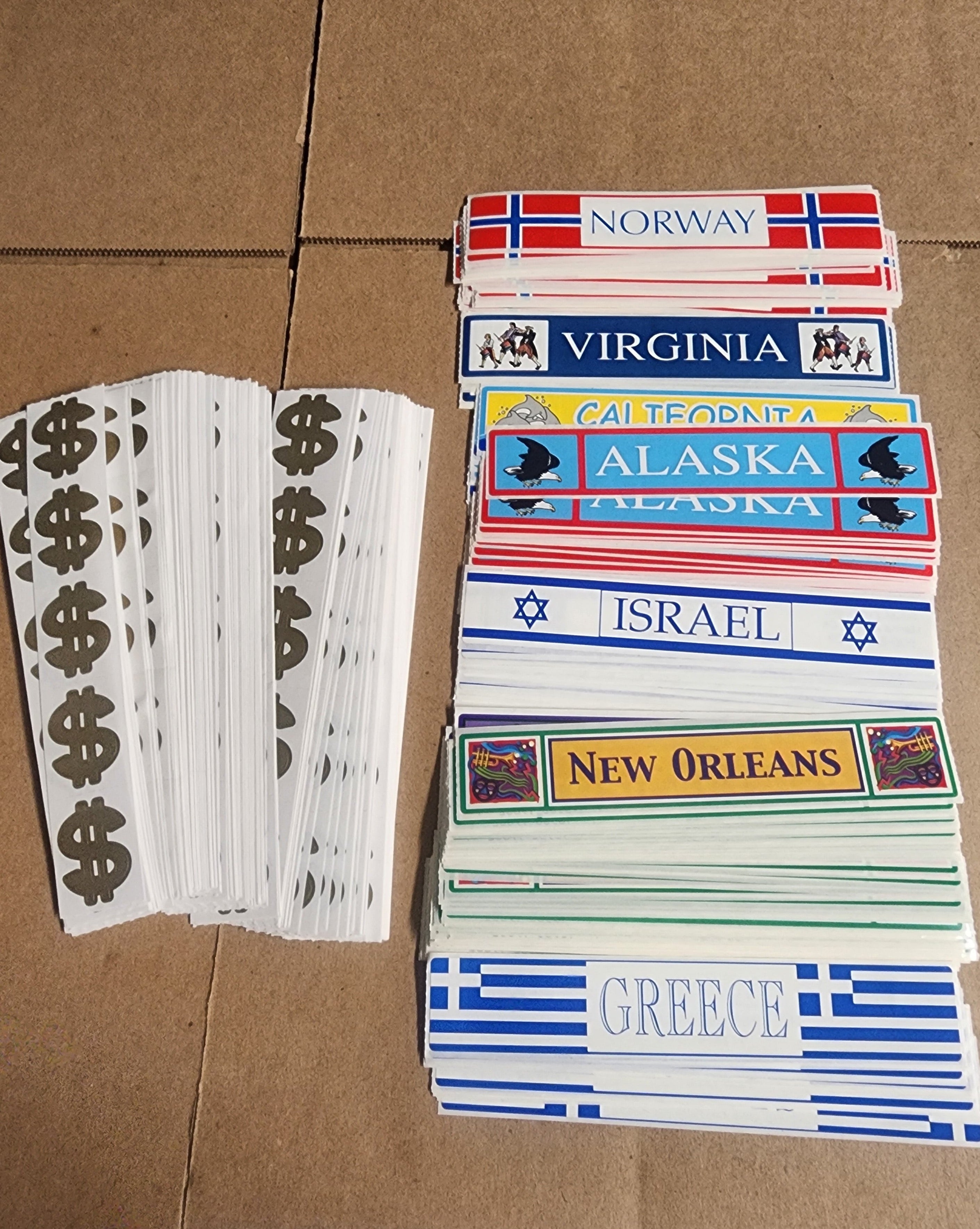 Destination Titles and Dollar Sign Sticker Lot 286 sheets