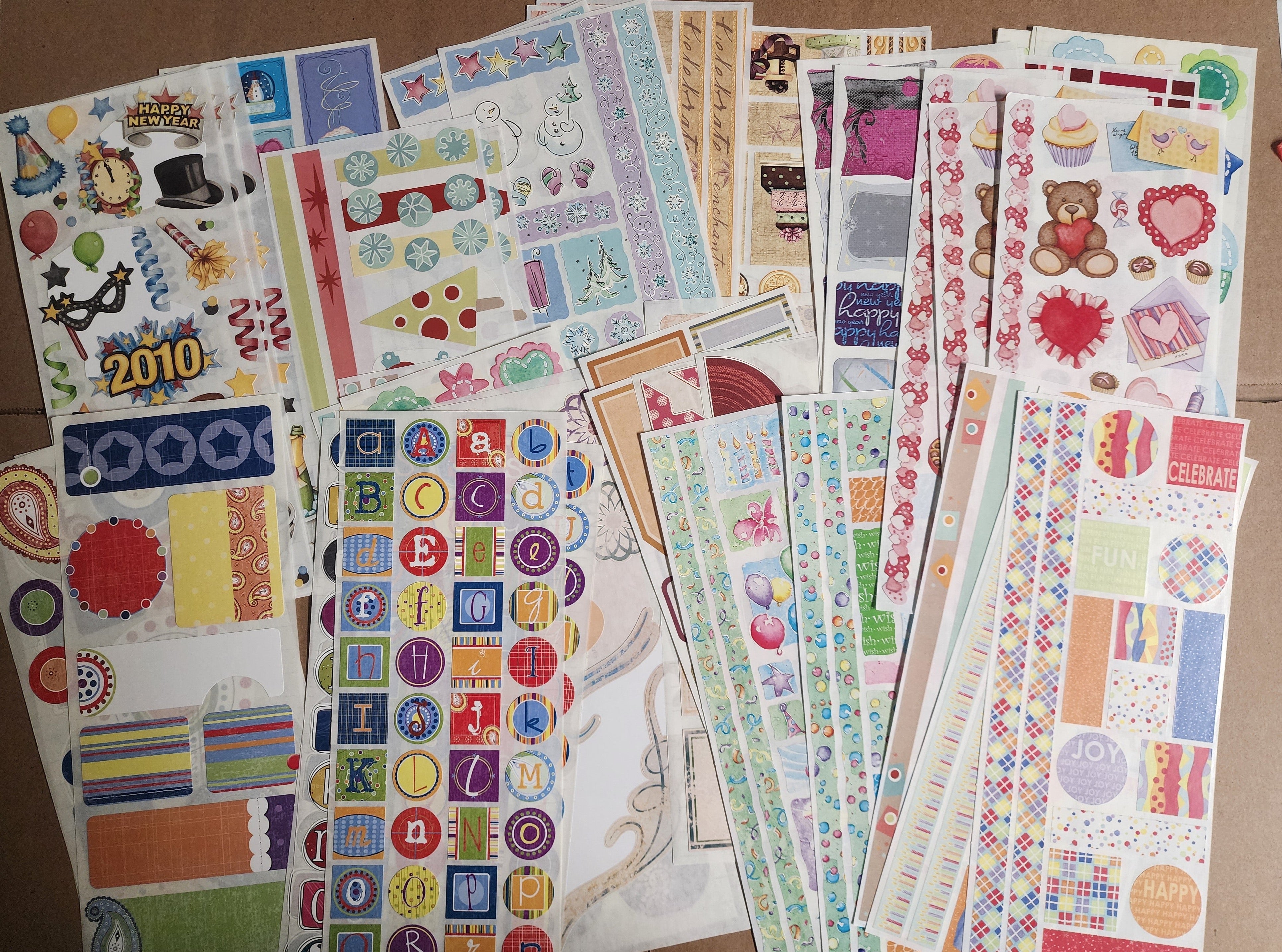 Creative Memories Jumbo Great Length Scrapbook Sticker Sheet Lot 60 sheets