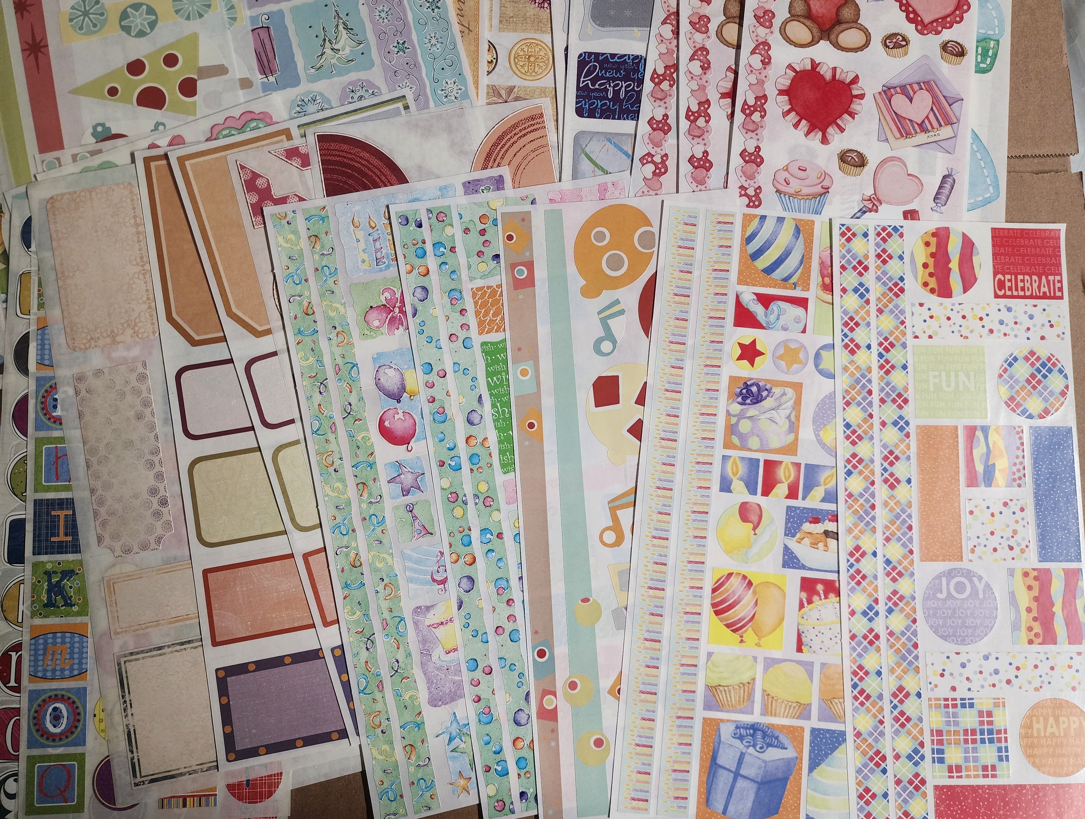 Creative Memories Jumbo Great Length Scrapbook Sticker Sheet Lot 60 sheets