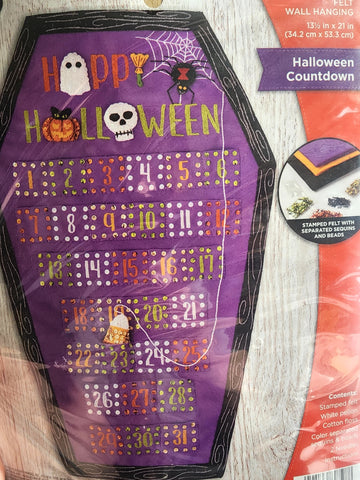 DIY Bucilla Halloween Countdown Coffin Felt Calendar Kit 89728