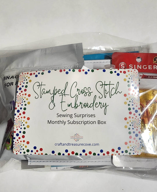 DIY STAMPED Cross Stitch & Embroidery of the Month Sewing Surprises Subscription