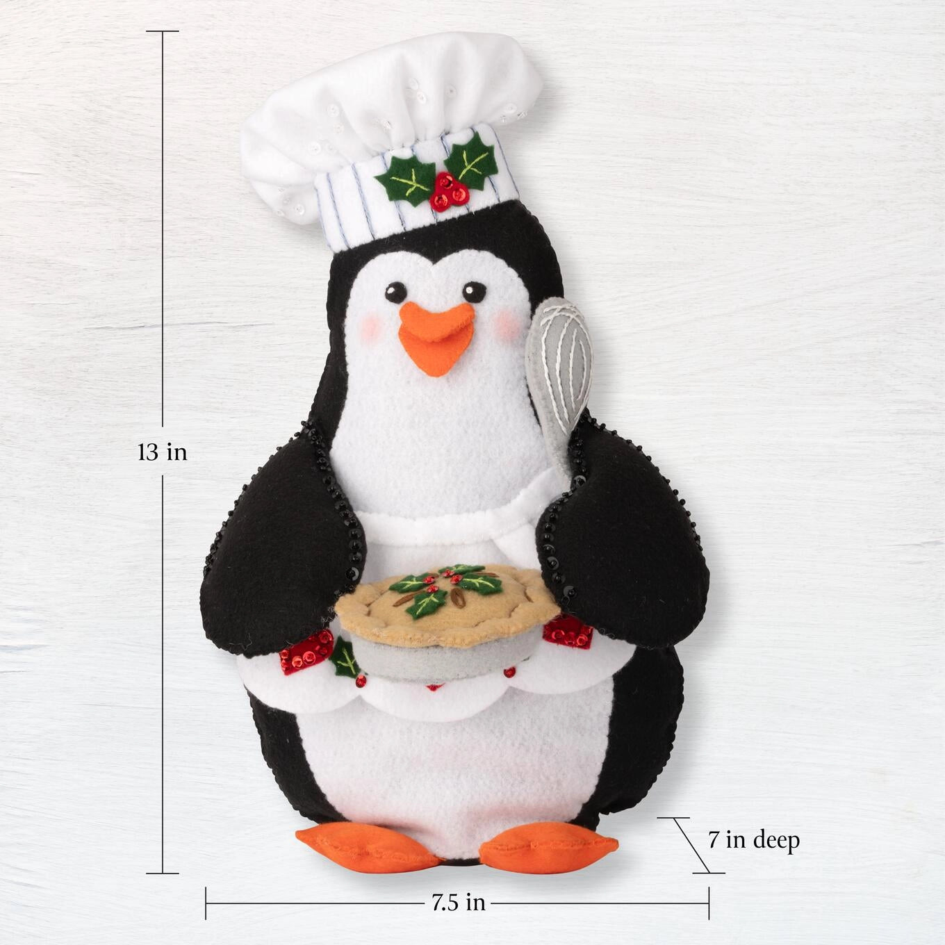 DIY Bucilla Baking Up Cheer Penguin Christmas Felt Home Decor Kit