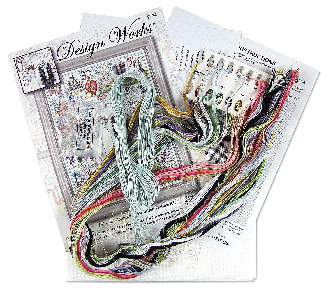 DIY Design Works Wedding ABC Marriage Counted Cross Stitch Kit 15x20