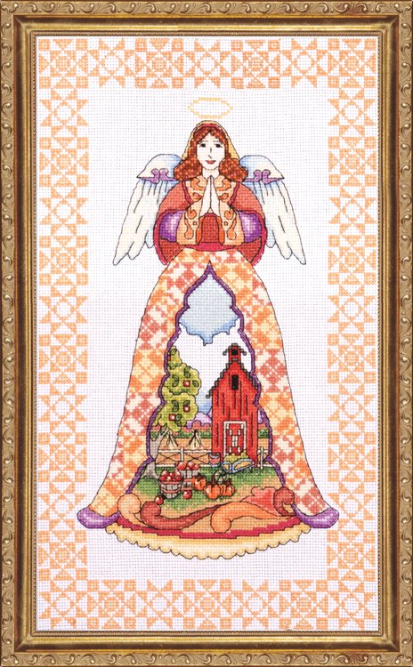 DIY Design Works Autumn Angel Counted Cross Stitch Kit 9x15