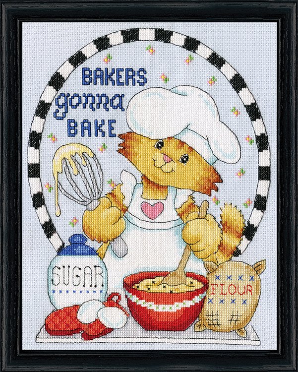 DIY Design Works Bakers Gonna Bake Cats Counted Cross Stitch Kit 8x10