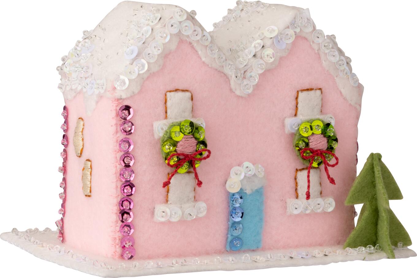 DIY Bucilla Putz Village Christmas House Felt Ornament Kit