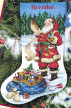 Load image into Gallery viewer, DMG Dimensions Checking His List Santa Counted Cross Stitch Stocking Kit 8645
