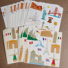 Mrs Grossman Scrapbook Sticker Sheet Lot 46 sheets London New York