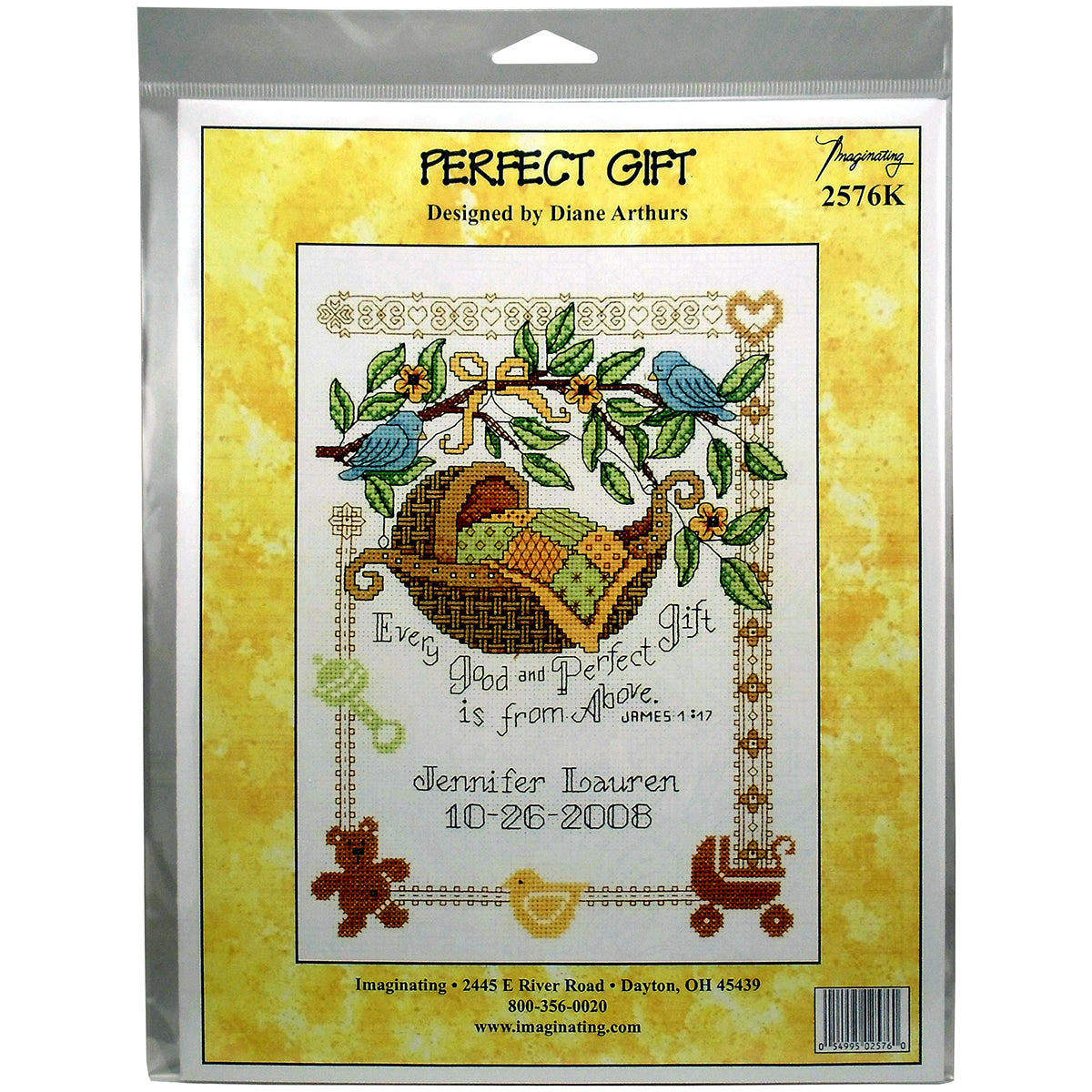 DIY Perfect Gift Cradle Baby Birth Record Counted Cross Stitch Kit