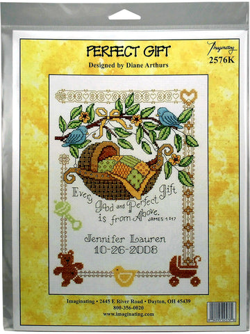 DIY Perfect Gift Cradle Baby Birth Record Counted Cross Stitch Kit