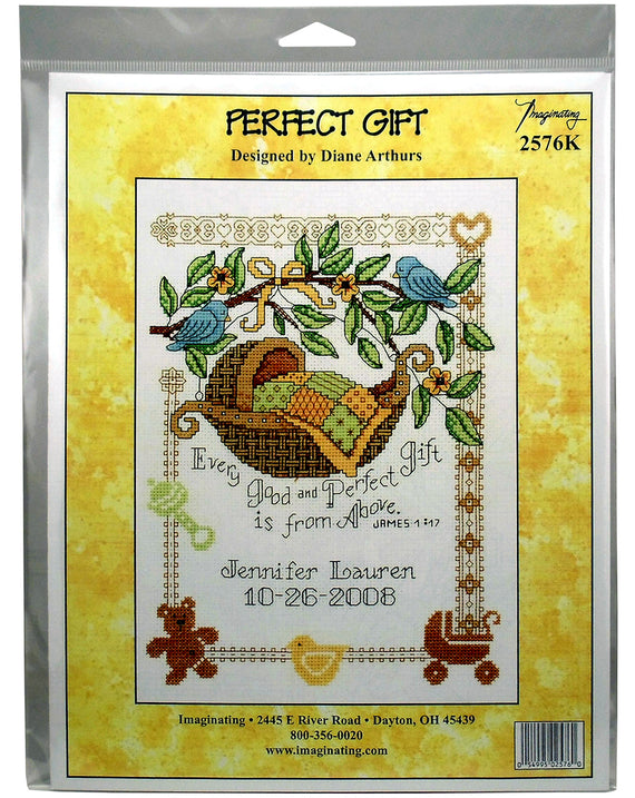 DIY Perfect Gift Cradle Baby Birth Record Counted Cross Stitch Kit