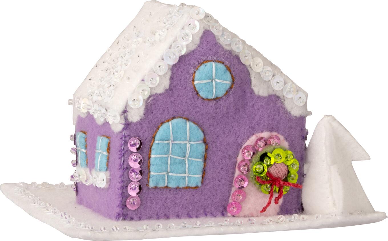 DIY Bucilla Putz Village Christmas House Felt Ornament Kit