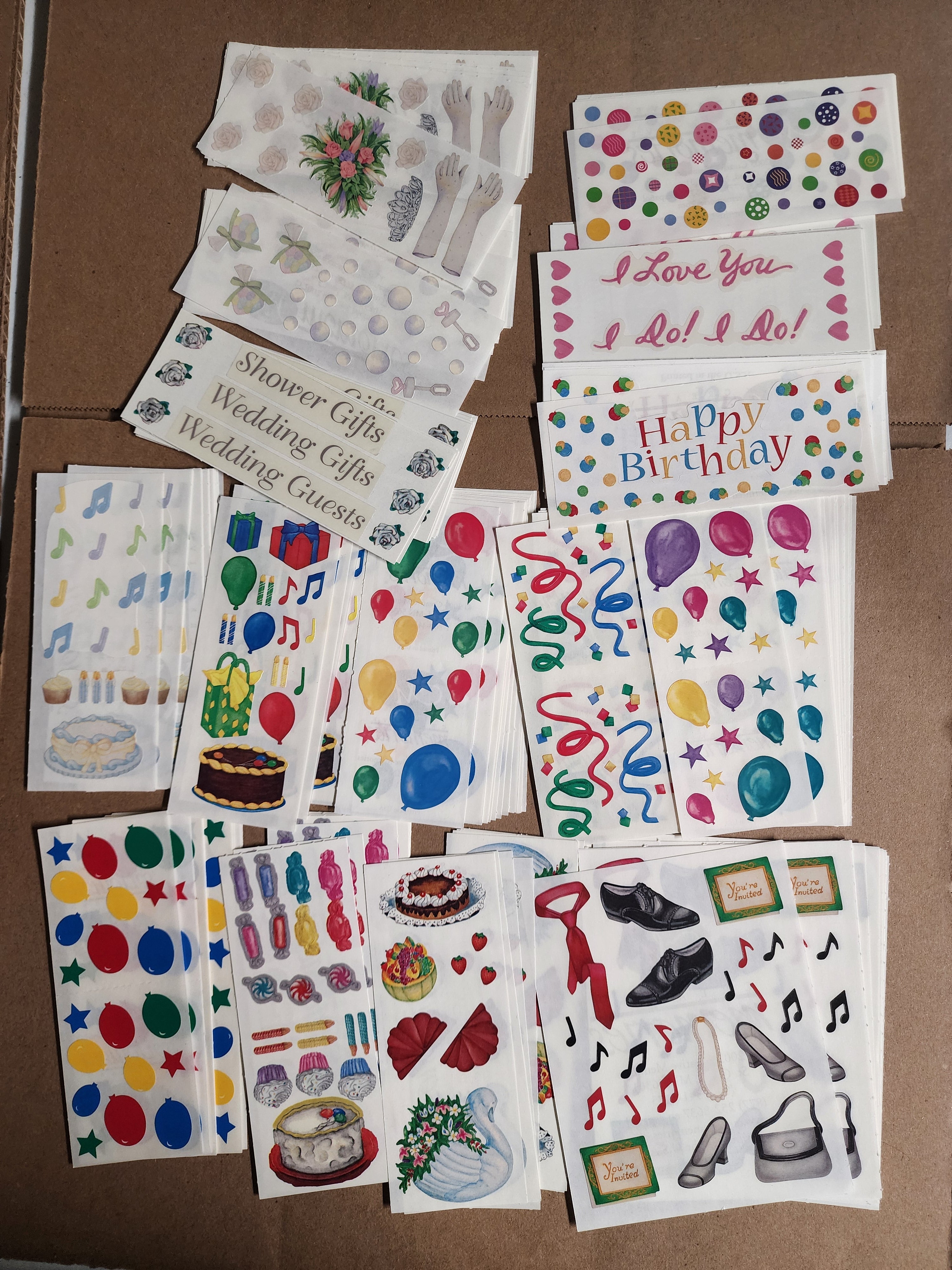 Creative Memories Sticker Sheet Lot 150 sheets Party Celebration