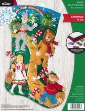 Load image into Gallery viewer, DMG DIY Bucilla Christmas in Oz Scarecrow Lion Wizard Felt Stocking Kit 89246E