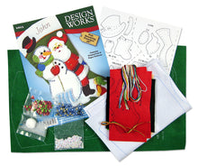 Load image into Gallery viewer, DIY Design Works Top Hat Friends Snowman Santa Christmas Felt Stocking Kit