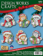 DIY Design Works Gifted Cats Kittens Christmas Plastic Canvas Ornament Kit
