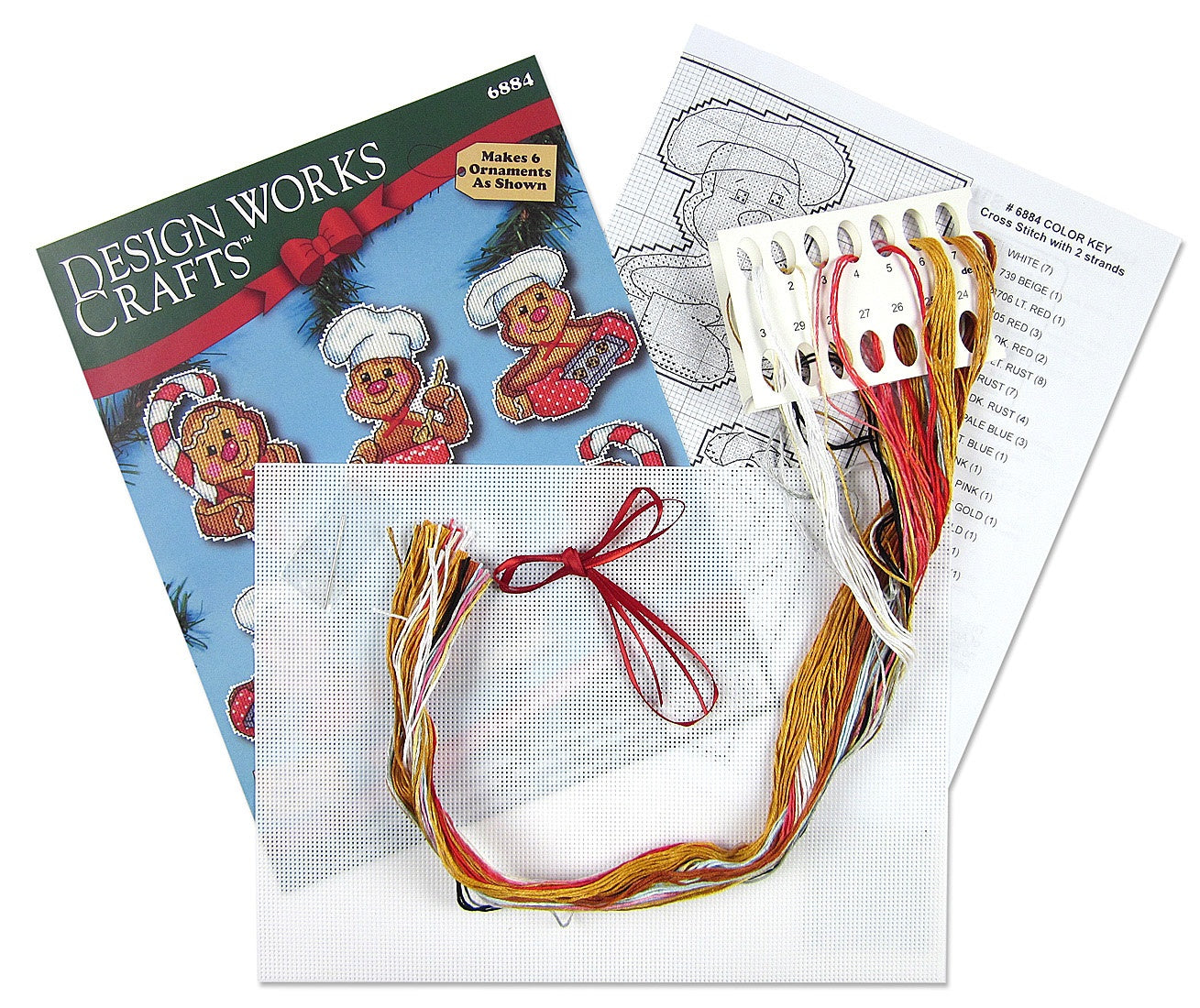 DIY Design Works Gingerbread Bakers Christmas Plastic Canvas Ornament Kit