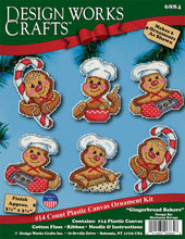 Load image into Gallery viewer, DIY Design Works Gingerbread Bakers Christmas Plastic Canvas Ornament Kit