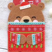 Load image into Gallery viewer, DIY Dimensions Christmas Hugs Ornament Gift Card Holder Felt Kit
