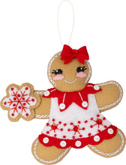 DIY Bucilla Dressed Up Gingerbread Felt Ornament Kit 89644E