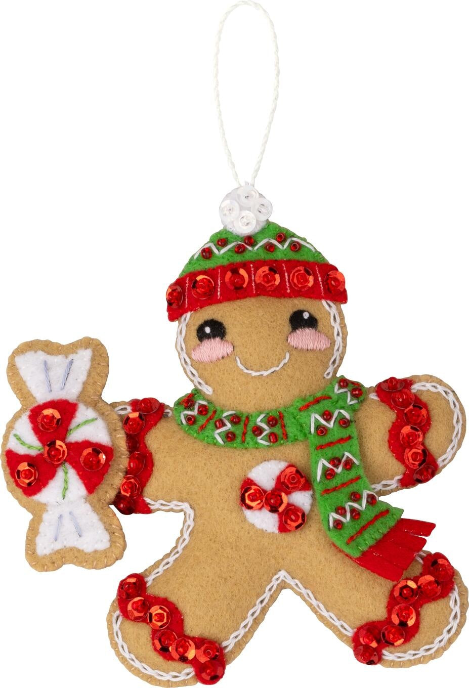 Bucilla Felt Ornaments Applique Kit Set Of 4-Gingerbread Christmas