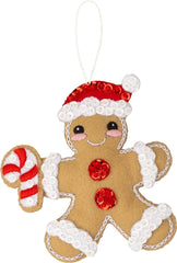 DIY Bucilla Dressed Up Gingerbread Felt Ornament Kit 89644E